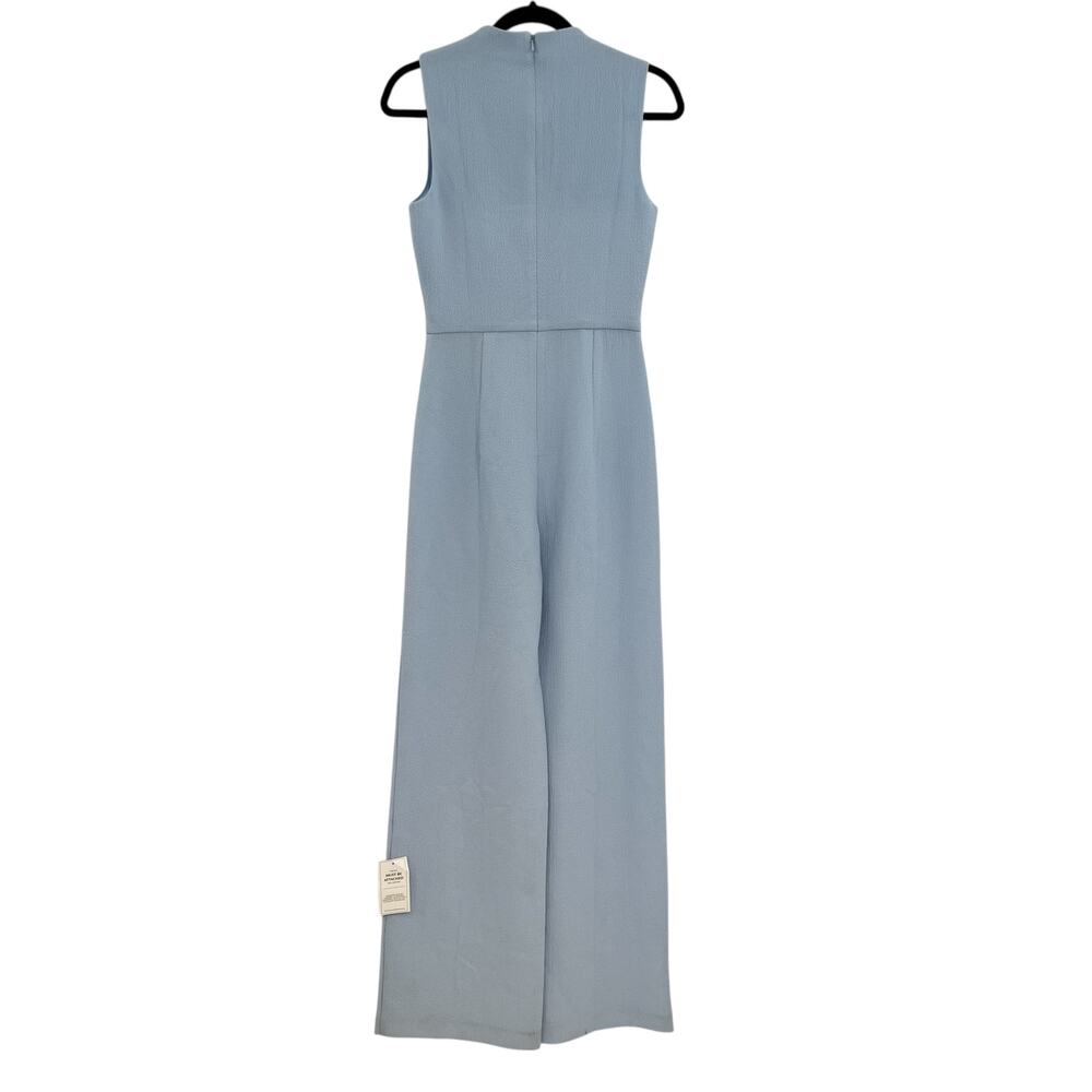 Black Halo Corrine Jumpsuit Blue Draped Wide Leg Made in‎ USA Size 2 NWT - Picture 8 of 16